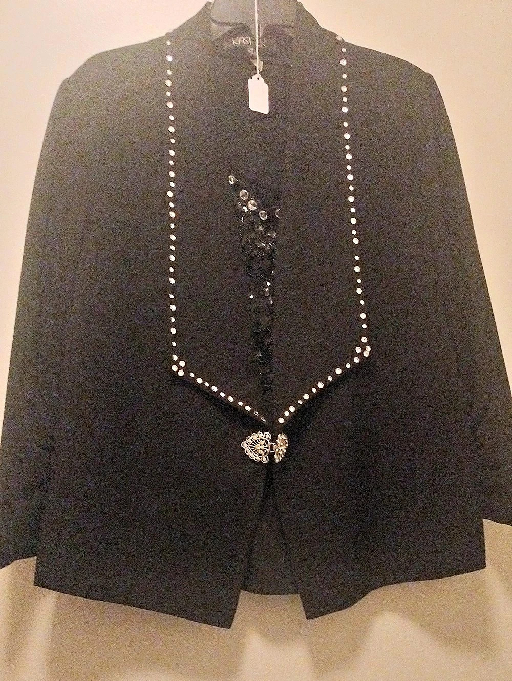KASPER Embellished Black Blazer and matching Tank Top NWT